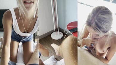 Curious Step Sis Chokes Sloppy BJ Face Gushing Cumshot