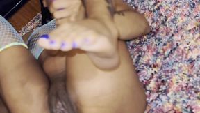 Two African tribe girls suck and ride village chief's cock in the forest