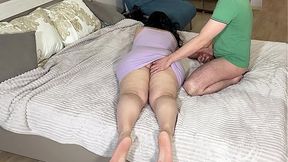 In the bedroom &mdash;  the stepmom spread out and the stepson grew aroused