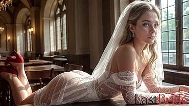 Witness fucked young bride hard from behind while husband slept at wedding table in restaurant [AI]