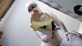 Sexy Naked Wife Prepares Food in the Kitchen