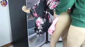 Thai Girl Looking For Food Gets Fucked In Front Of The Refrigerator