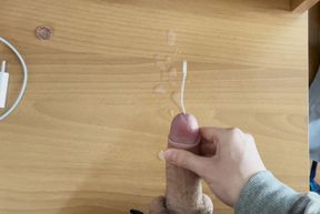 Amateur femboy twink wanks his fat cock and has a massive cumshot!!