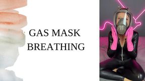 Gas mask Breathing in catsuit