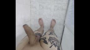 Hot Brazilian Guy Enjoys Steamy Solo Bath Session