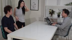 Cheating Wife Shows Her Husband Having Sex with Her Cheating Partner and Makes Him Lick and Clean Her Creampie Pussy.