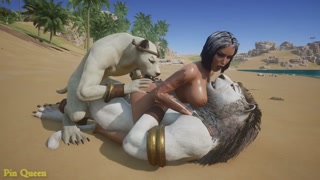 Two Egyptian dogs fuck a beauty girl