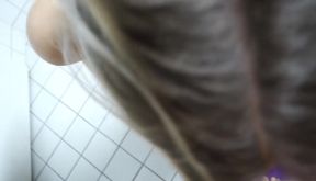 Milk bath! Squirting milk out of my boobs while giving him a blowjob