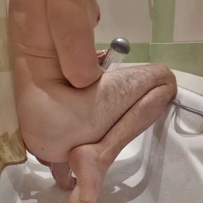 Masturbation in the shower subscribe to my Party to watch how I cum on my foot