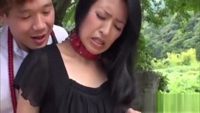 Bound Geisha Swallows Giant C dansk [Danish: Big Cock]