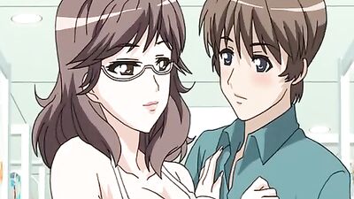 Big-titted cartoon brunette with glasses gives head in public without censorship