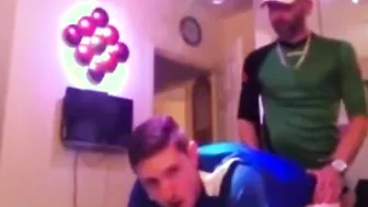 Amateur twink friends enjoy bareback anal and blowjob fun on webcam