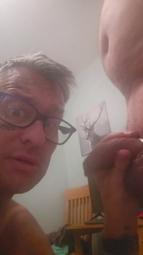 ME DEEPTHROATING &amp; GAGGING ON DADDY'S DICK