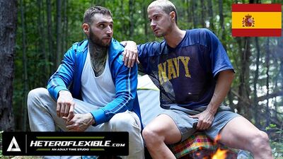 HETEROFLEXIBLE - Curious Str8 Hunks Skyy Knox & Tony D'Angelo Fuck In The Woods - SPANISH SUBTITLES