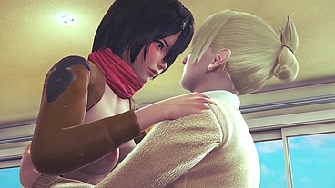 Futa Mikasa fucks Historia - AOT Hentai