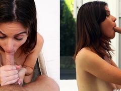 Mexicana blowjob with her big boobs