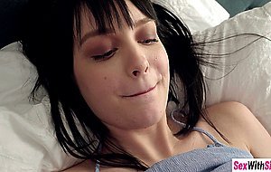 Small tits stepsister sucks guys cock while he recording her blowjob action