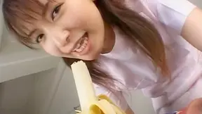 Lovely Ann Nanba Licks Banana Seductively - Juicy ASMR Fun!