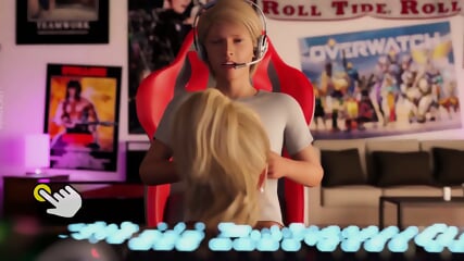 Sweet 3d blowjob with cum swallow from hot animated milf with big natural tits for gamer