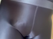 Nike tights cock throb try on Lycra spandex
