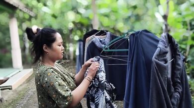 playing in the yard with my girlfriend