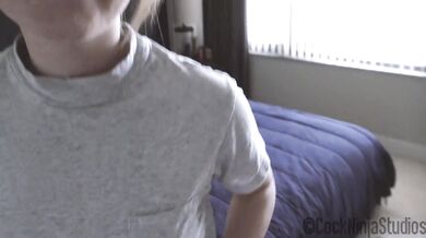 Petite Step Sis Dahlia Red Chokes Deep POV Gush Cum Swallow