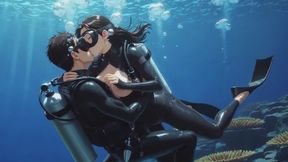 Underwater 69 Scuba Play | Tight Wetsuit & Full Gear Reef Passion