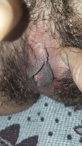 Fingering Her Hot Hairy Mature Pussy