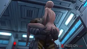 Alien Encounter: Young Woman Seduced by Massive Creature in Martian Base Camp