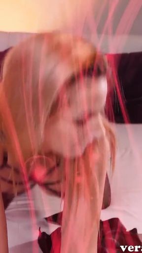 Key moment from "German blonde Teen slut in black nylons and high heels during a spontaneous fuck date"