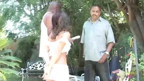 Curvy brunette Sandra Romain loves big black cock