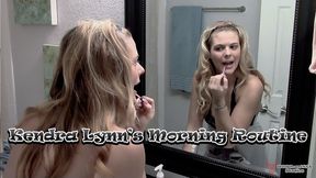 Kendra Lynn's Morning Routine: Full Bush Flash, Naked Stretch & Bathroom Makeup