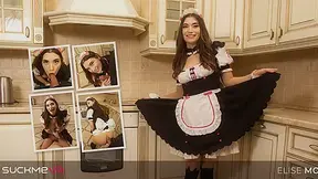 POV Sex With Elise Moon As A Maid In The Kitchen - SuckMeVR