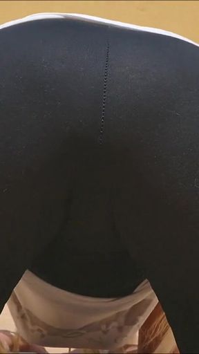 Orgasm Fingering with Big Butt Ass Spreading Pulling Down My Sweaty Yoga Pants Exercising Outdoor