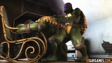 3D gay Ninja Turtles fucking missionary style