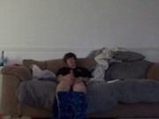 Horny twink home alone