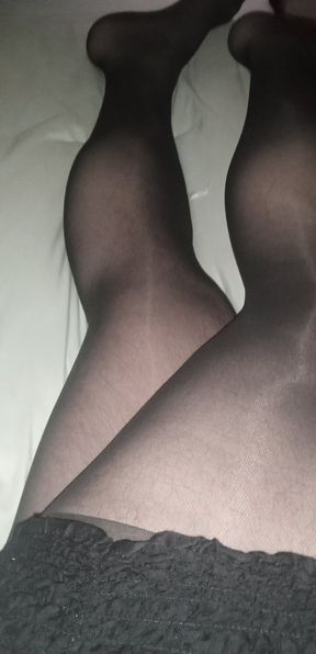 Wearing stepsister pantyhose she wore to school