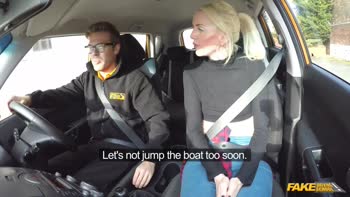 Tall Blonde Lexi Lou's Real Driving Lesson: CREAMPIED in Her Tight Pussy