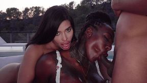 threesome. squirting machine sara retali horny josy black and bbc rocket powers