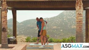 Pervy Yoga Instructor Blew Younger Jock Raw Hard
