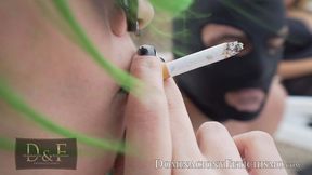 A human ASHTRAY for the mistresses