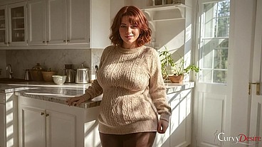 Curvy Girl Pushes Limits in the Kitchen.[AI]