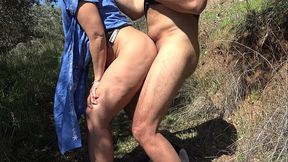 algerian hot wife lets horny stepson fuck her hairy pussy outdoor