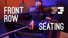 Hot Latex Girl Bound for Orgasm Control and Fuck Machine Action | FRONT ROW SEATING