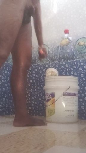 Boy Cleaning Toilet