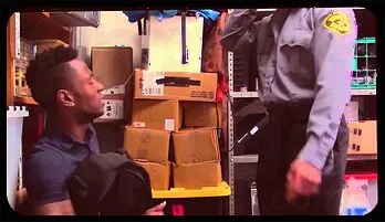 Ebony Beauty's Intense Encounter with Security Full HD