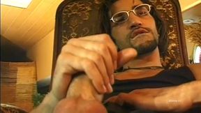 Sexy woman with black stockings screwed by two guys who love hairy pussy