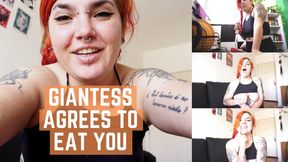 Giantess agrees to eat you.