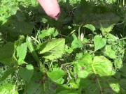 peeing in the garden