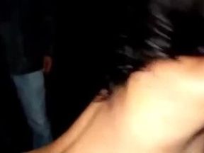 Partygirl fucks friends outdoor